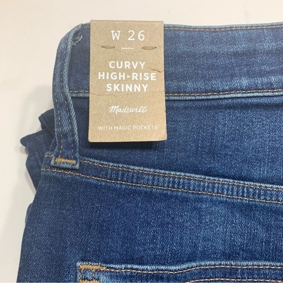 Madewell Curvy High Rise Skinny Jeans In Coronet Wash Size 26 - Picture 6 of 11